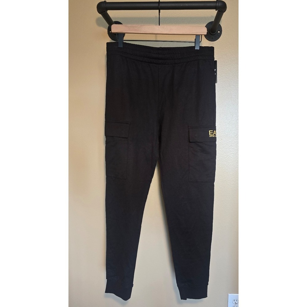 EMPORIO ARMANI black  Men's EA7 Logo Joggers Size larger